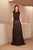Tadashi Shoji - Laced Scallop Detailed Bodice Column Dress In Black