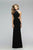 Bejeweled High Halter Chiffon Evening Gown with Side Cut-outs 7700