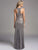 Lara Dresses - Halter Neck Sheer Panel Silver Evening  Gown 33002, Silver
