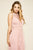Tadashi Shoji - Fitted Sleeveless Laced Neckline Trumpet Dress In Pink