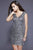 Shail K - 21197 Fitted Sequined Cocktail Dress In Gray