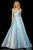 Sherri Hill - 52956 Long Glitter Knit A Line Dress In Blue