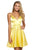 Sherri Hill - 52253 Sleeveless V-Neck Satin Short Dress In Yellow