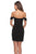 La Femme - 28193 Off-Shoulder Jersey Sheath Dress In Black