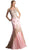 Sleeveless Gilt Lace Appliqued Mermaid Gown