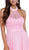 Halter Illusion Laced Bodice Long Evening Gown
