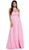 Nox Anabel - 8233 Halter Illusion Laced Bodice Long Evening Gown