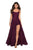 La Femme - 27476 Classy Allover Lace Organza Gown with Romper shorts In Red and Purple