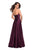 La Femme - 27130 Strapless Ruched Bodice Two Tone Satin A-Line Gown In Red and Purple