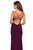 La Femme - 27564 Plunging Sweetheart Ruched High Slit Gown In Red