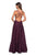 La Femme - 27612 Strappy Plunging V-Neck Gown with Slit In Purple