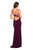 La Femme - 27072 Plunging Strappy Back High Slit Gown  In Red