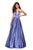 La Femme - 27506 Strapless Sweetheart Metallic Empire Gown In Purple