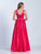 Dave & Johnny - Sleeveless Embellished Waist A-Line Gown 3530  in Pink
