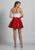Dave & Johnny - A4524 Two-Piece Scalloped Lace A-Line Dress in White and Red