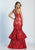 Dave & Johnny - A4977 Embellished Tiered Mermaid Gown in Red