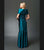 Daymor Couture - 1033 Faux Wrap Taffeta Trumpet Gown In Blue and Green