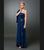 Daymor Couture - 2006 Brooch Accent Sleeveless Long Gown with Bolero in Blue