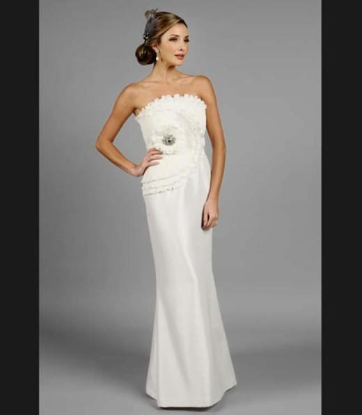 Daymor Couture - Ruched Sheath Dress with Jacket 309 in White