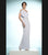 Daymor Couture - One-Shoulder Sheath Dress 807 in White