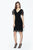 Daymor Couture - V-Neck Short Sleeved Cocktail Dress 565 in Black