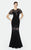 Daymor Couture - Illusion Jewel Neck Mermaid Gown 566 in Black