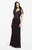 Daymor Couture - Beaded V Neck Short Sleeves Long Dress 151 in Brown