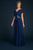 Daymor Couture Ruched Surplice Bodice Ornate Cascade Gown - 1 pc Teal Blue In Size 24 Available In Blue