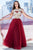 Shail K - Embroidered and Beaded Illusion Jewel Neck Tulle A-line Dress 4065 In Red