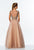 Terani Couture - 151P0100A Illusion Embellished Ball Gown in Neutral