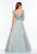 Terani Couture - 151P0100A Illusion Embellished Ball Gown in Blue