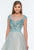 Terani Couture - 151P0100A Illusion Embellished Ball Gown in Blue