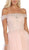 May Queen - MQ1649 Illusion Lace Off Shoulder A-Line Gown In Pink