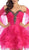 Eureka Fashion - 2273 Embellished Pleated Ruffled A-line Dress In Pink