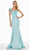 Ashley Lauren - 1522 Beaded Fringe Appliqued Mermaid Gown In Blue