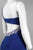 Decode 1.8 - Rhinestone Embellished One Shoulder Strap Gown 182507 in Blue