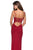 La Femme - 27469 Strappy Scoop Evening Dress with Slit In Red