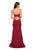 La Femme - 26999 Ruched Paneled Jersey Trumpet Gown In Red
