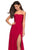 La Femme - 26794 Strapless Sweetheart Neckline Gown with High Slit In Red
