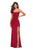 La Femme - 27469 Strappy Scoop Evening Dress with Slit In Red