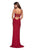 La Femme - 27469 Strappy Scoop Evening Dress with Slit In Red