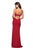 La Femme - V-Neck Strappy Open Back Evening Dress 27516 - 1 pc Royal Blue in Size 0 and 2 pcs Plum in Sizes 4 and 10 Available