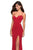 La Femme - 27516 Strappy V-Neck Gown with Slit In Red