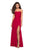 La Femme - 26794 Strapless Sweetheart Neckline Gown with High Slit In Red