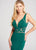Ellie Wilde - EW118085 Geometric Illusion Paneled Sheath Gown In Green