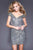Shail K - 21197 Fitted Sequined Cocktail Dress In Gray