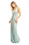Tadashi Shoji - Sequined Plunging Halter Dress In Blue