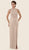Rina Di Montella - RD2611 Beaded Lace Halter Sheath Dress in Pink and Neutral