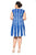 Tadashi Shoji - Contrast Godet Inset Lace Dress In Blue and White
