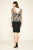 Tadashi Shoji - Long Sleeve Embellished Column Dress In Black and Gold